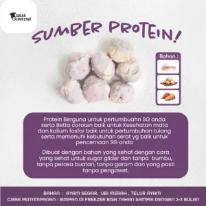 ADEWAP GLIDER Frozen Food Sweet Potato  Meatball Glider Chicken For Sugar Glider