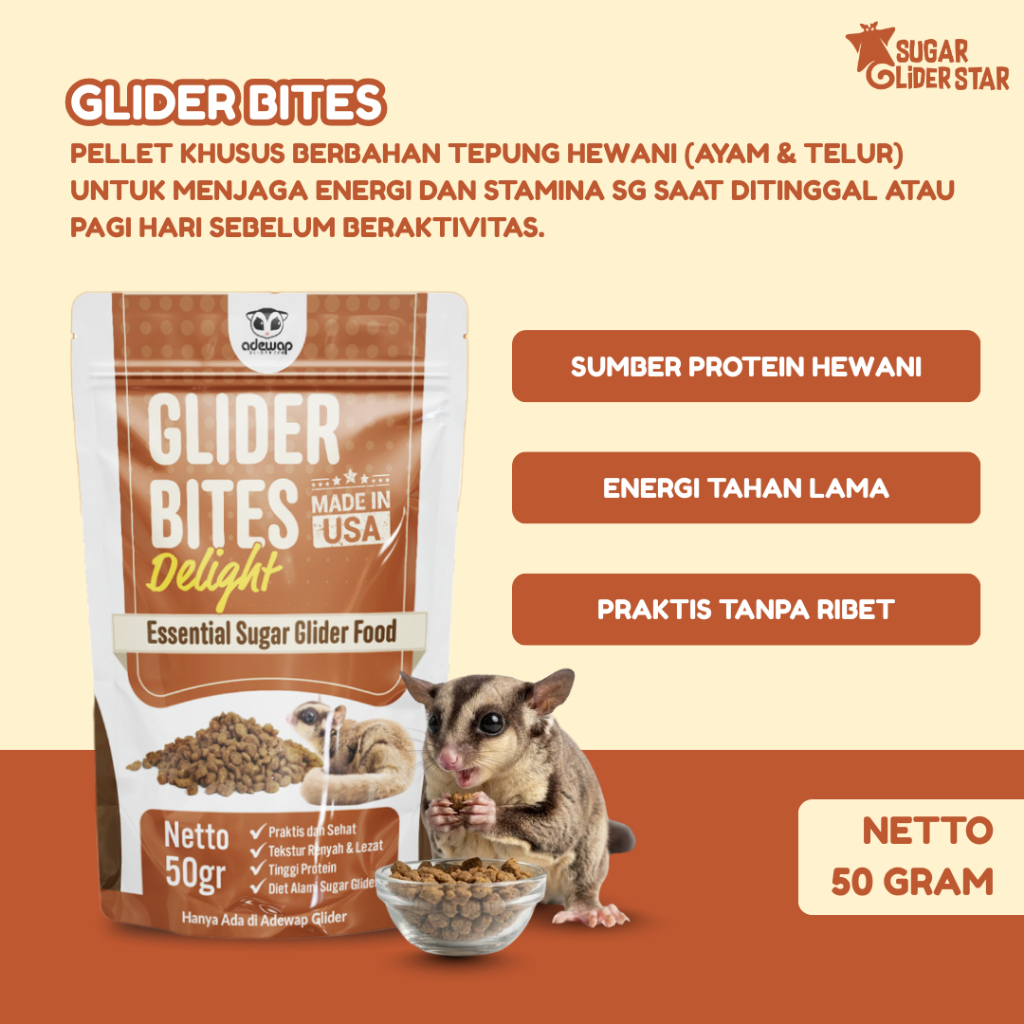 SUGAR GLIDER STAR Paket Pellet Makanan Sugar Glider 3pcs