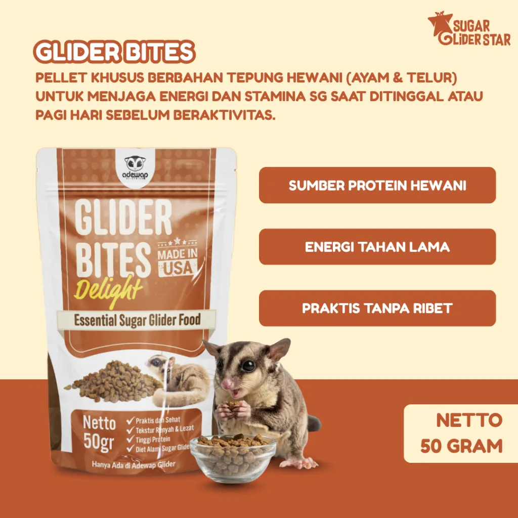 ADEWAP GLIDER Paket Pellet Sugar Glider