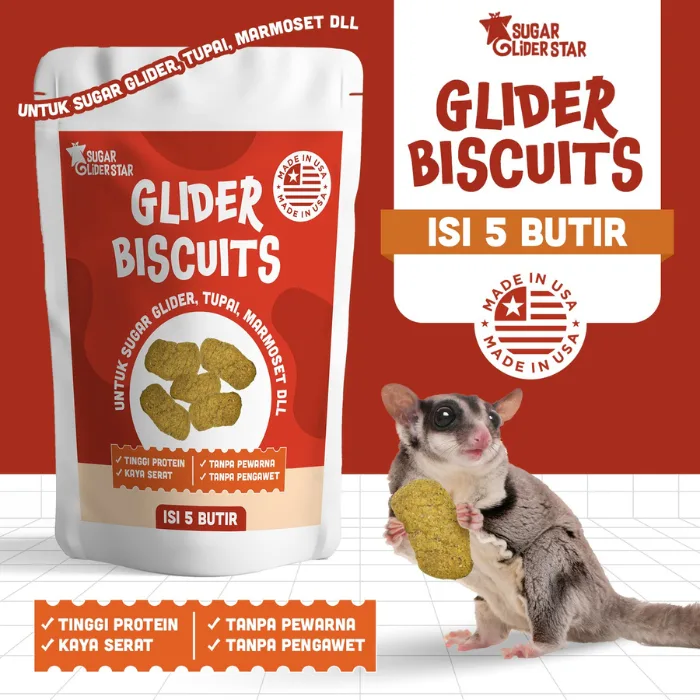 SUGAR GLIDER STAR Glider Biscuits Makanan Cemilan Sugar Glider