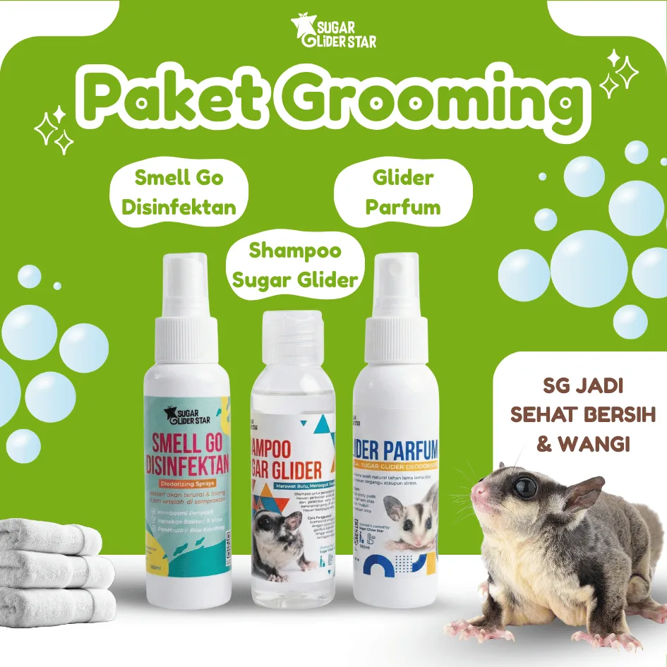 ADEWAP GLIDER Paket Grooming Sugar Glider : Shampoo Perfume & Disinfektan Kandang