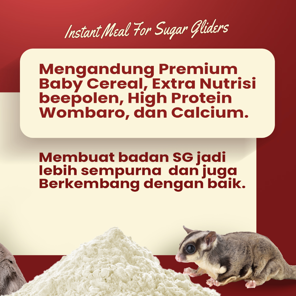 SUGAR GLIDER STAR Nutrition Max Pro Plus Makanan Nutrisi Lengkap Sugar Glider
