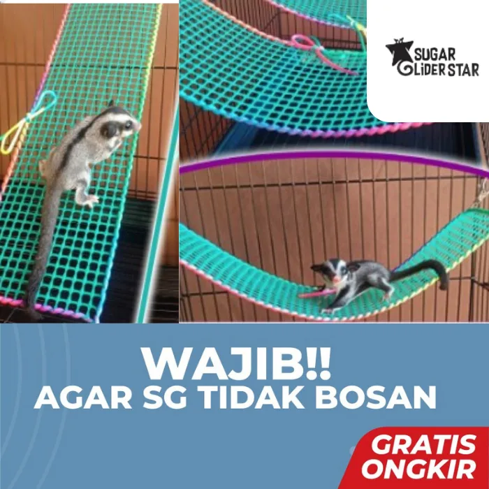 ADEWAP GLIDER Jembatan Panjatan Jaring Mainan Hammock Sugar Glider