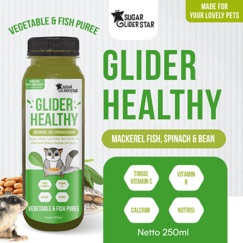 GLIDER HEALTHY VEGETABLE & FISH PUREE BUBUR SEHAT BAHAN ALAMI MACKEREL FISH SPINACH & BEAN 250 ML
