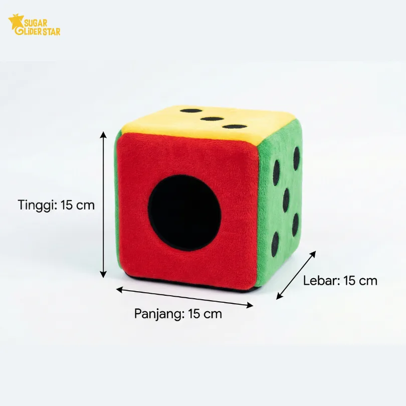ADEWAP GLIDER Sleeping Pouch Kotak Dadu Sugar Glider Tempat Tidur Hewan Peliharaan Ukuran Medium
