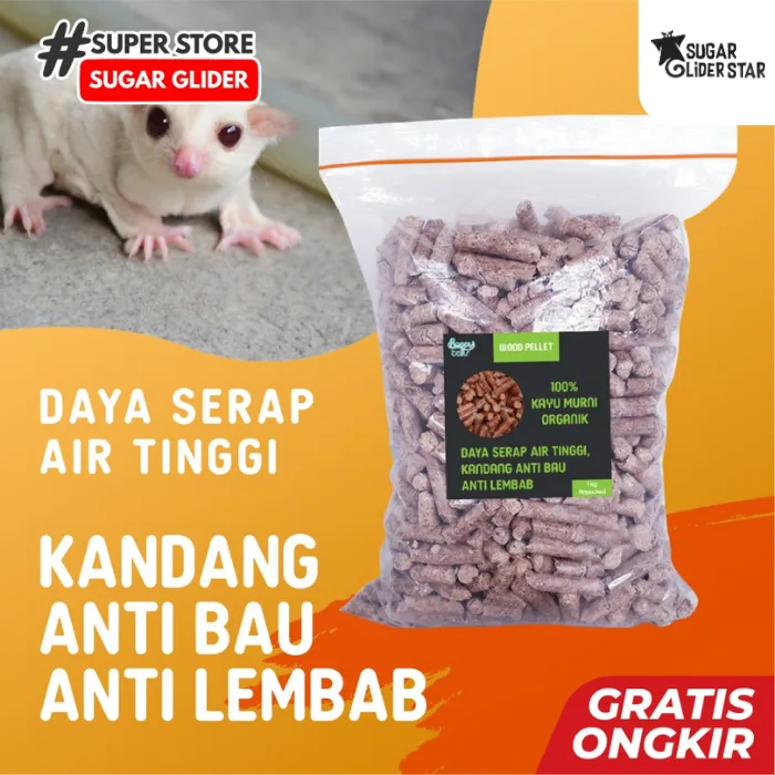 SUGAR GLIDER STAR Serbuk Kayu Alas kandang Hamster & Sugar Glider