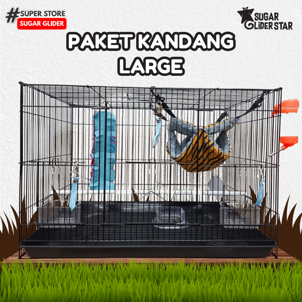 SUGAR GLIDER STAR Paket Kandang Large Perlengkapan Lengkap Pemeliharaan Sugar Glider