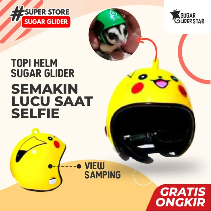 ADEWAP GLIDER Helm Aksesoris Selfi Hewan Peliharaan Topi Sugar Glider