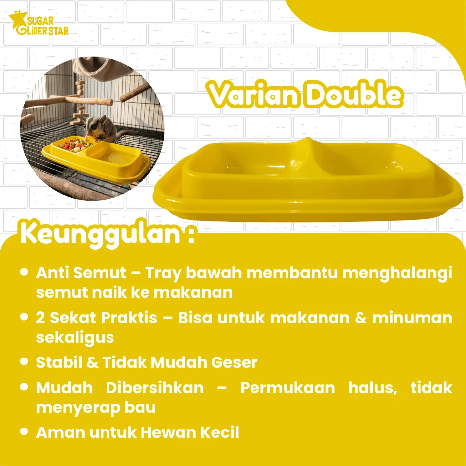 ADEWAP GLIDER Tempat Makan Hewan Peliharaan Anti Semut Double