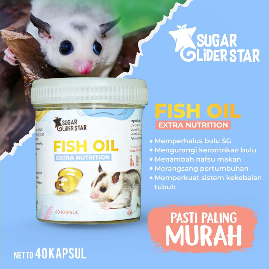 SUGAR GLIDER STAR Minyak Ikan Vitamin Sugar Glider 40 butir