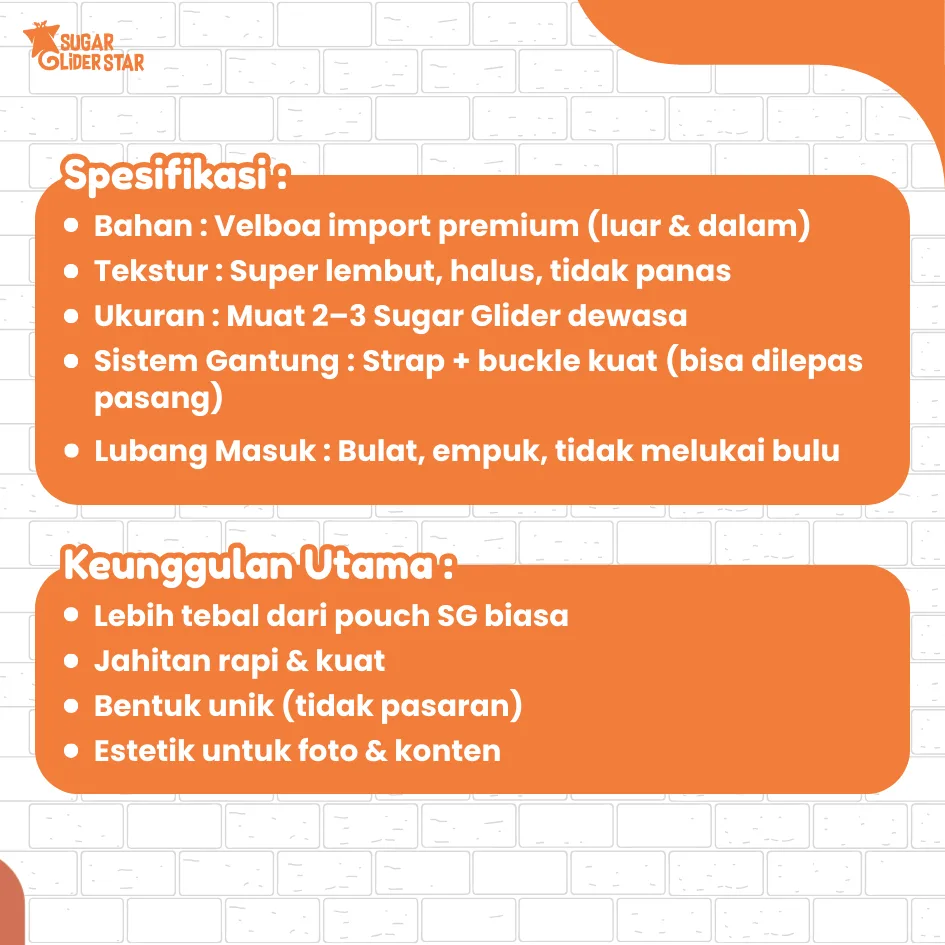 Sleeping Pouch Gantung Bentuk Cat Face Tempat Tidur Hewan Sugar Glider
