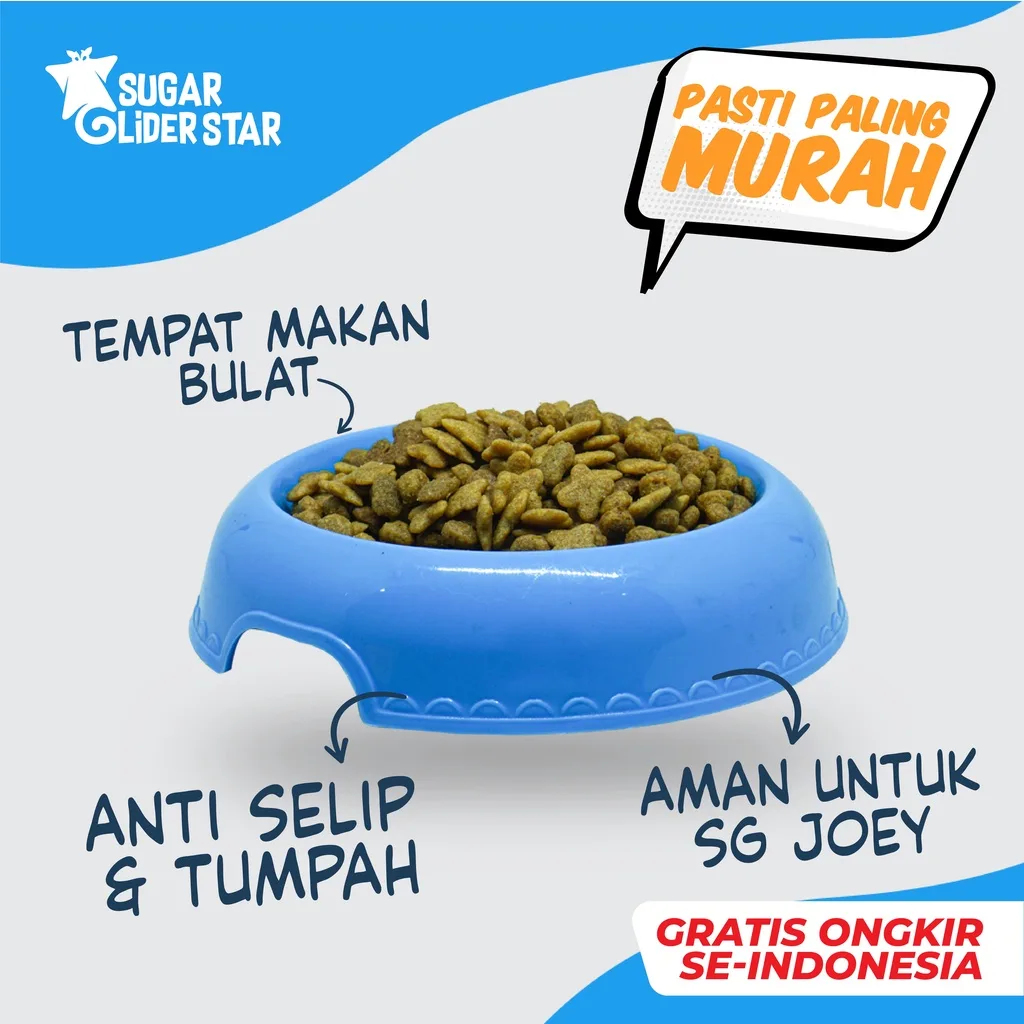ADEWAP GLIDER Tempat Makan Bulat Sugar Glider