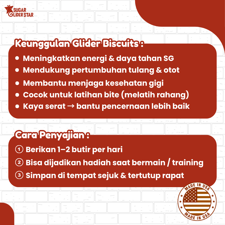 SUGAR GLIDER STAR Glider Biscuits Makanan Cemilan Sugar Glider