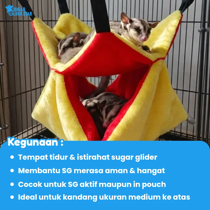 ADEWAP GLIDER Sleeping Pouch Sugar Glider Hammock 2 Tingkat Tempat Tidur Kasur & Peralatan Aksesoris