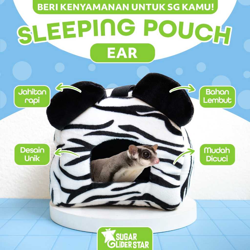 Sleeping Pouch Ear Tempat Tidur Sugar Glider Hamster Cincila