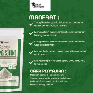 SUGAR GLIDER STAR Tepung Tulang Sotong Kalsium Sugar Glider 50gr