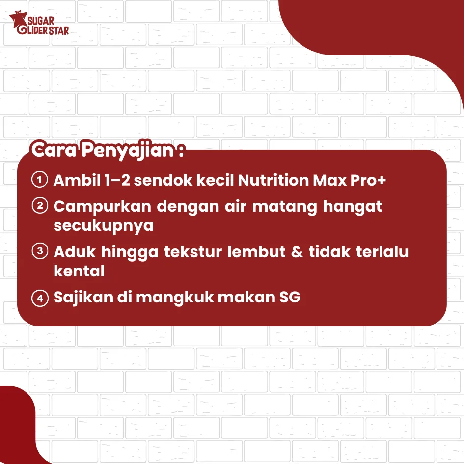 SUGAR GLIDER STAR Nutrition Max Pro Plus Makanan Nutrisi Lengkap Sugar Glider