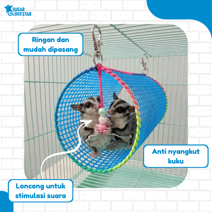 SUGAR GLIDER STAR Terowongan Jaring Mainan Sugar Glider