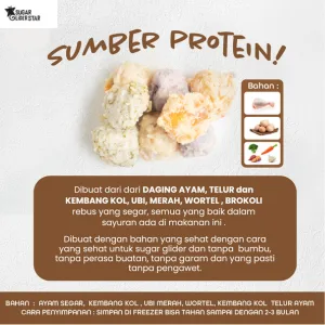 ADEWAP GLIDER Frozen Food Mix Veggie Meatball Glider Chicken For Sugar Glider