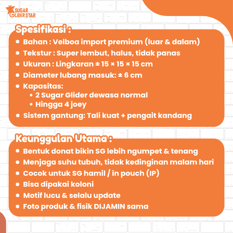 Kantong Tidur Model Donat / Donuts Sleeping Pouch Sugar Glider SG