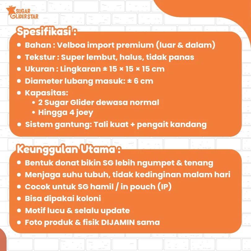 Kantong Tidur Model Donat / Donuts Sleeping Pouch Sugar Glider SG