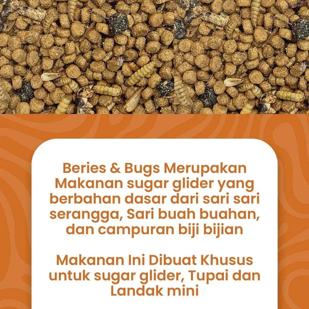 SUGAR GLIDER STAR Berries & Bugs Pellet Vitamin Komplit Makanan Sugar Glider