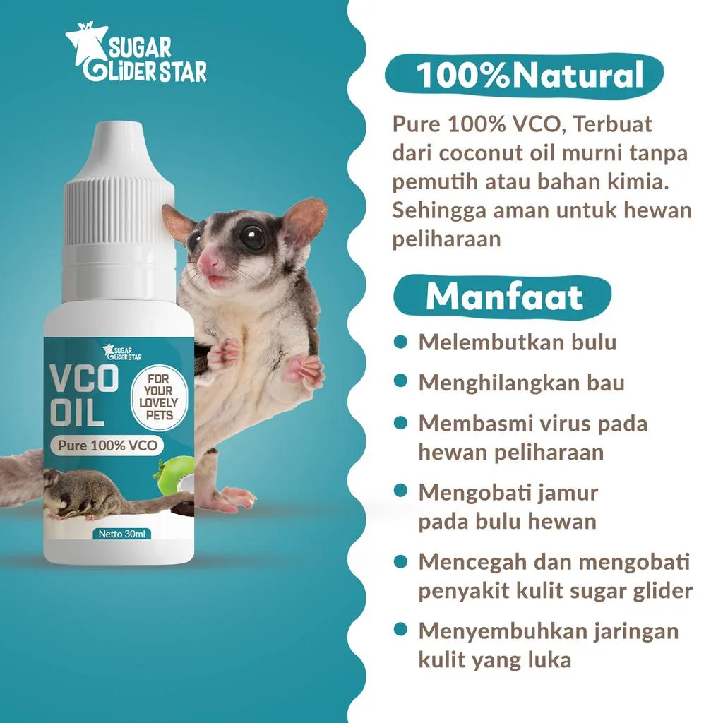 SUGAR GLIDER STAR Minyak VCO Hewan  Vitamin Sugar Glider 30ml