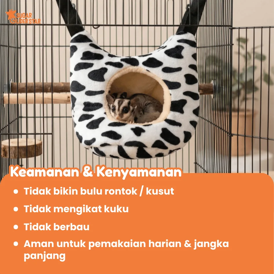 Sleeping Pouch Gantung Bentuk Cat Face Tempat Tidur Hewan Sugar Glider