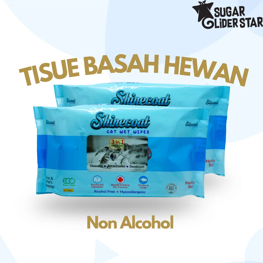 SUGAR GLIDER STAR Tisu Basah Hewan Shinecoat Non Alkohol