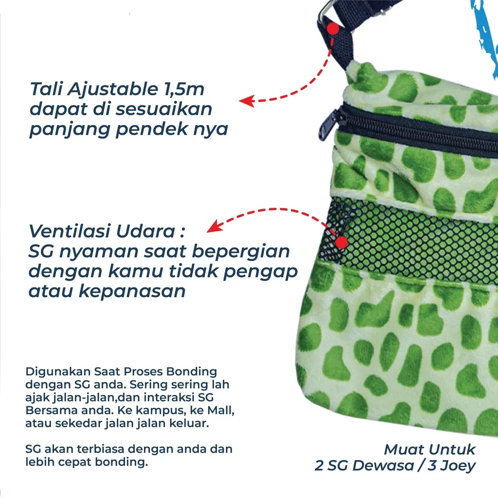 Tas Tavel Pouch Persegi Bonding Pouch Sugar Glider