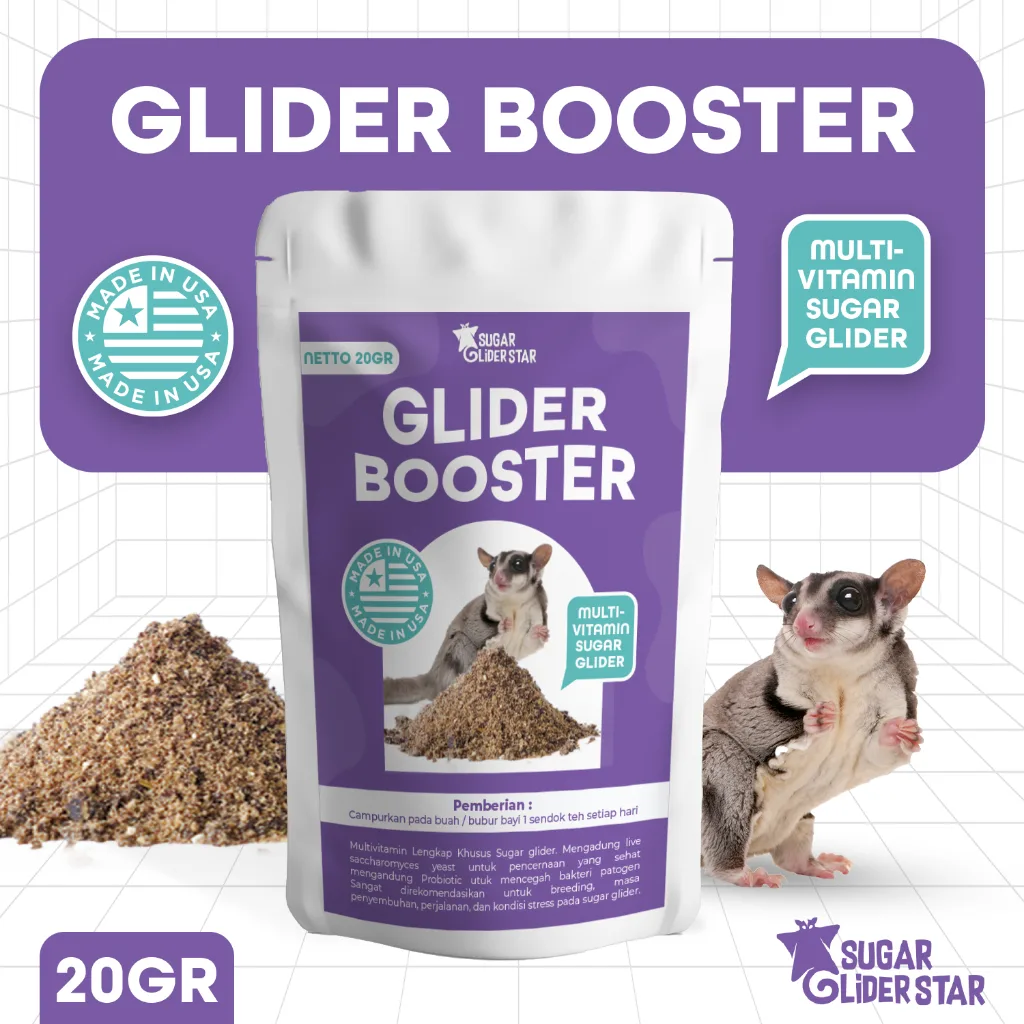 ADEWAP GLIDER Glider Booster Sugar Glider Probiotic & Saccharomyces For Over Grooming - 50 Gr