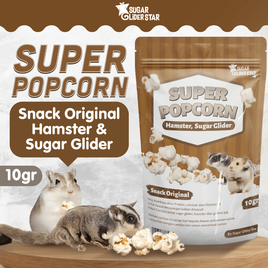 SUGAR GLIDER STAR Super Popcorn Cemilan Hewan Sugar Glider