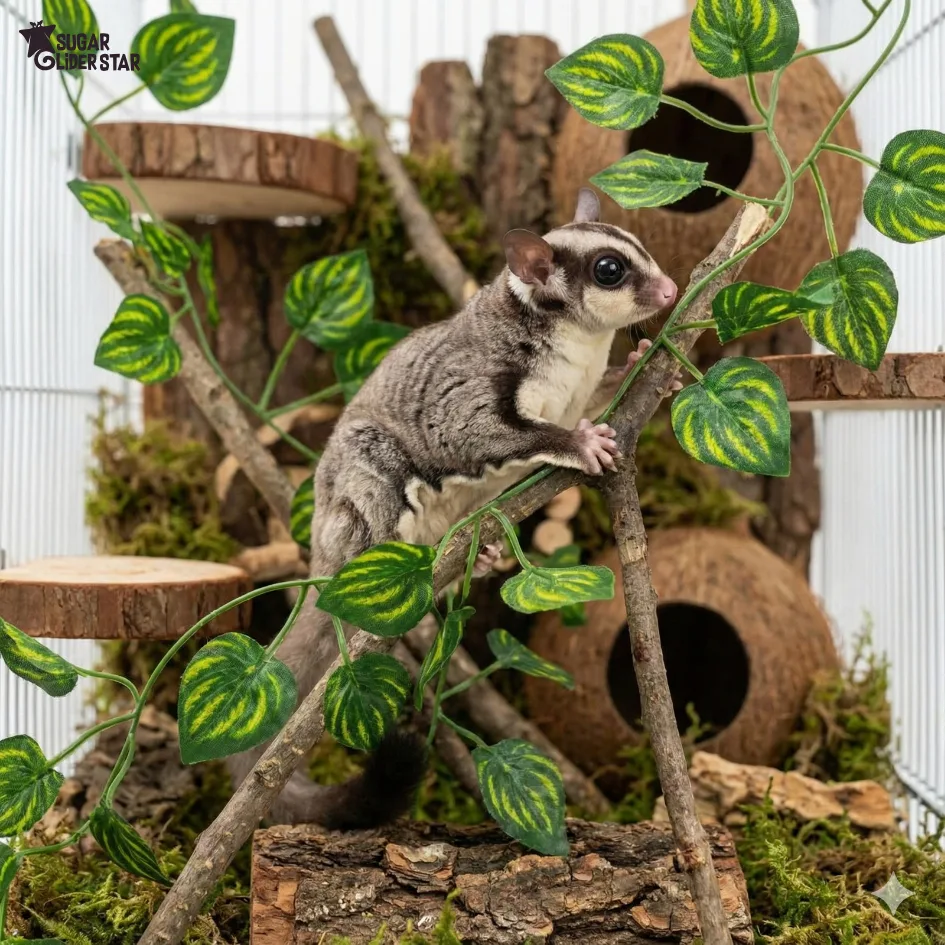 ADEWAP GLIDER Daun Ranting Articifial Sri Gading Hiasan Kandang Sugar Glider