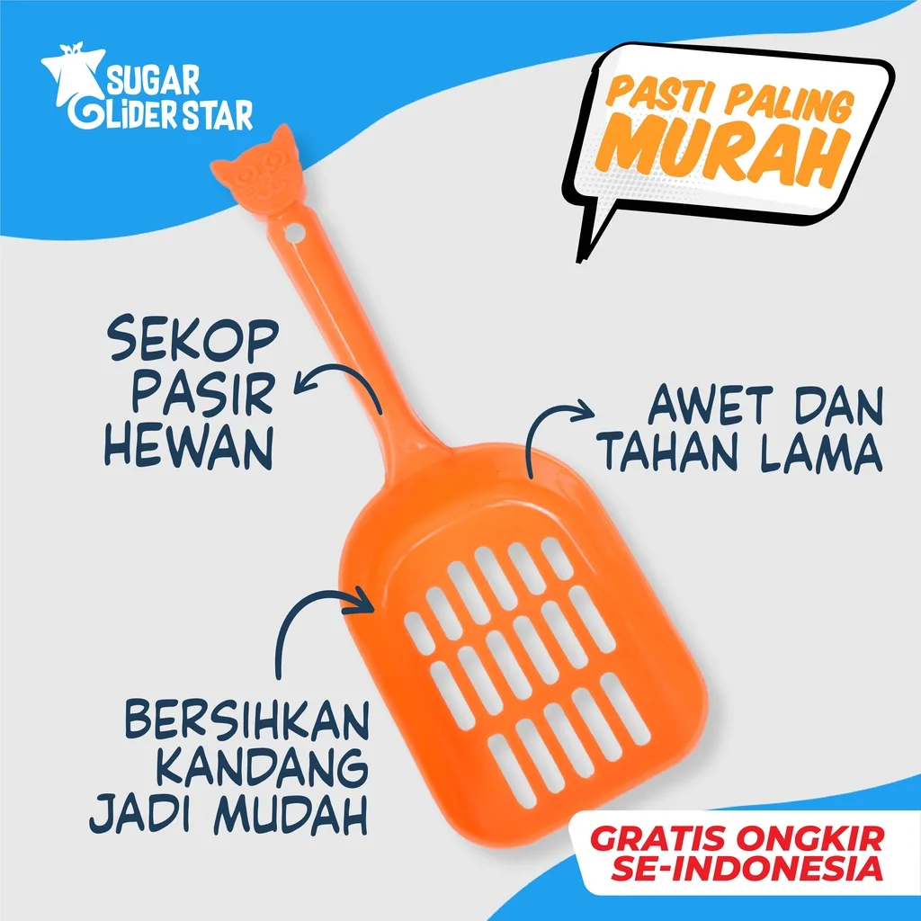 SUGAR GLIDER STAR Sekop Pasir Kotoran Kucing