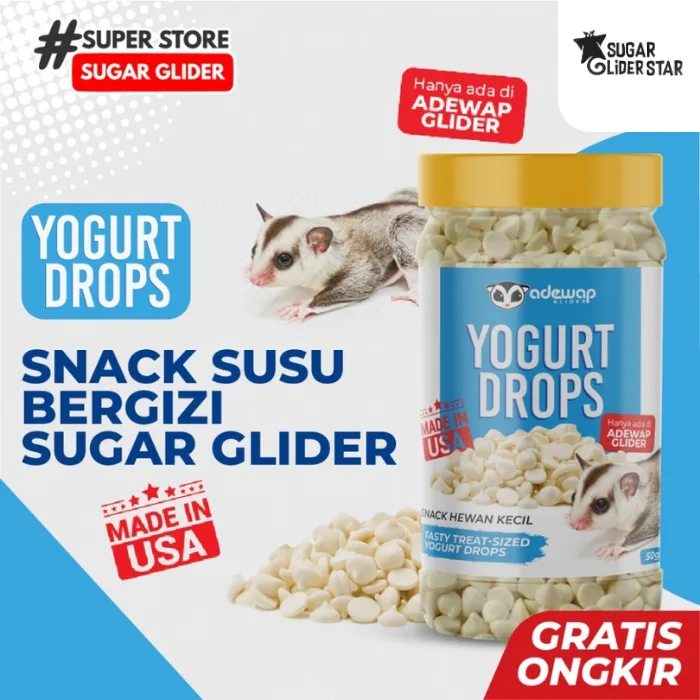 SUGAR GLIDER STAR Yogurt Drops Snack Susu Cemilan Sugar Glider Import USA
