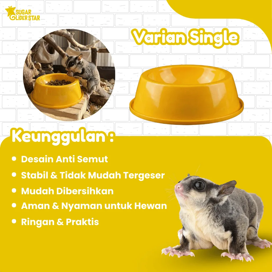 ADEWAP GLIDER Tempat Makan Hewan Peliharaan Anti Semut Double