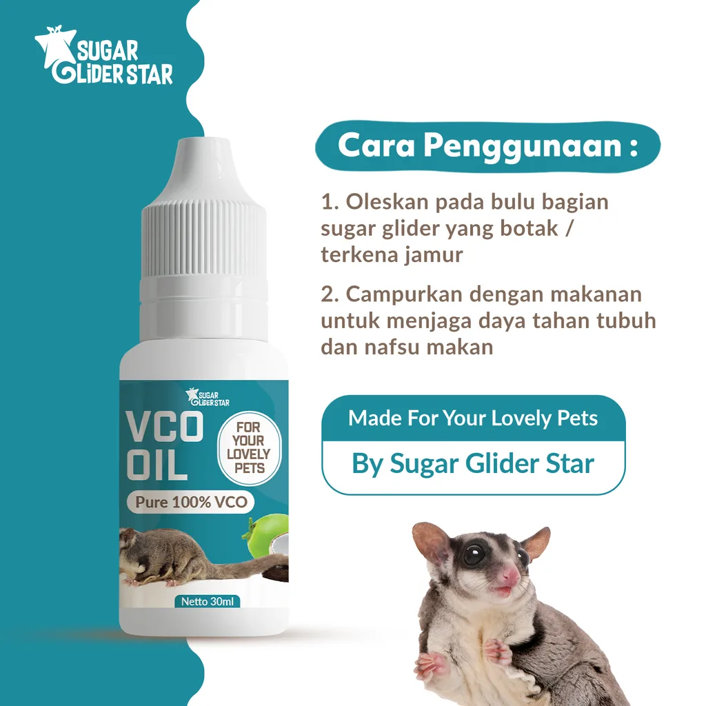 SUGAR GLIDER STAR Minyak VCO Hewan  Vitamin Sugar Glider 30ml