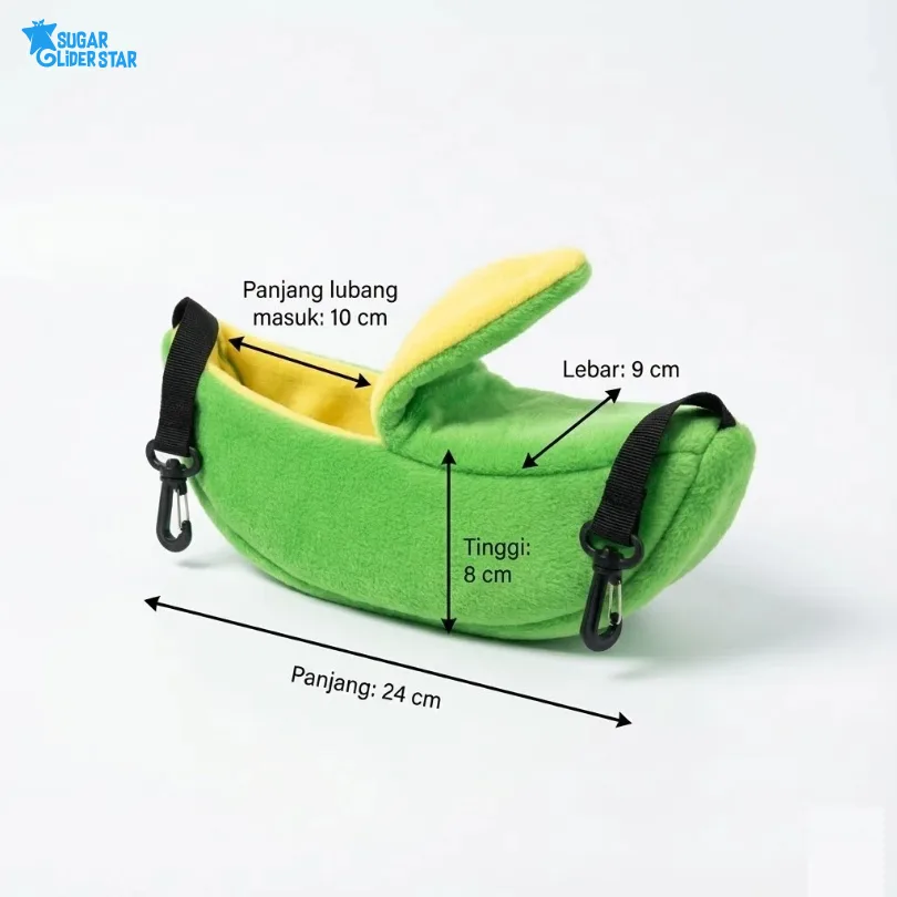 ADEWAP GLIDER Pouch Banana Bentuk Pisang Untuk Sugar Glider Tupai Terbang Kantong Tidur SG