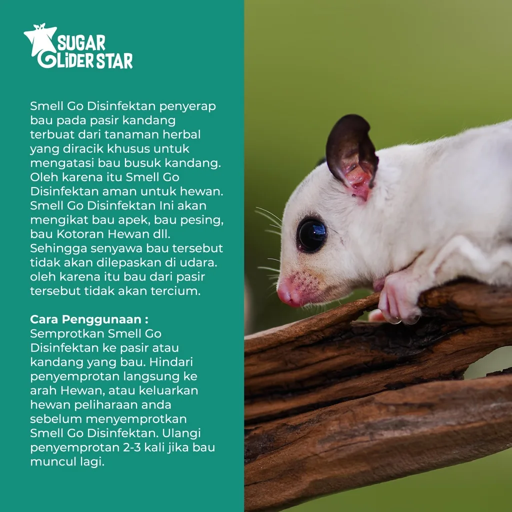 SUGAR GLIDER STAR Smell Go Desinfectant Penghilang Bau Kandang & Pesing Sugar Glider