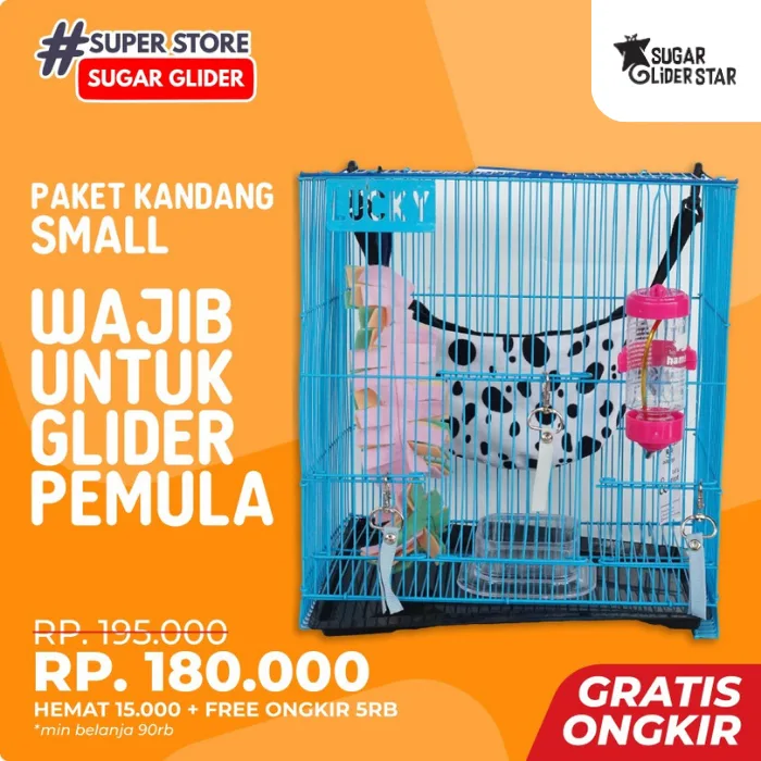 ADEWAP GLIDER Paket Hemat 7! Kandang Small Perlengkapan Pemeliharaan Sugar Glider