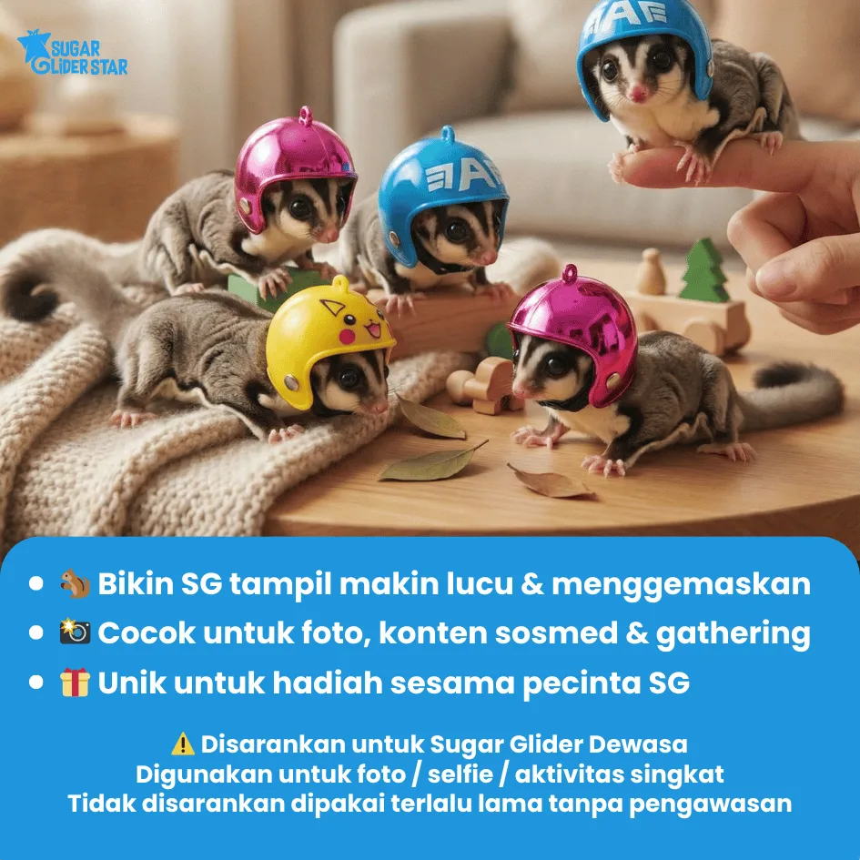 ADEWAP GLIDER Helm Aksesoris Selfi Hewan Peliharaan Topi Sugar Glider