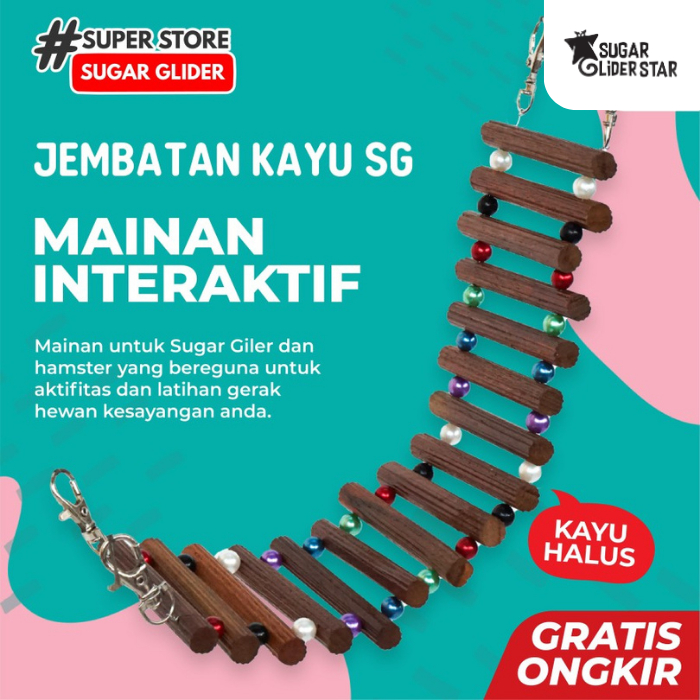 SUGAR GLIDER STAR Tangga Panjatan Mainan Kandang Hewan Peliharaan Sugar Glider
