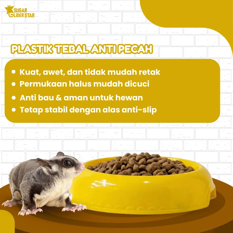 ADEWAP GLIDER Tempat Makan Bulat Sugar Glider