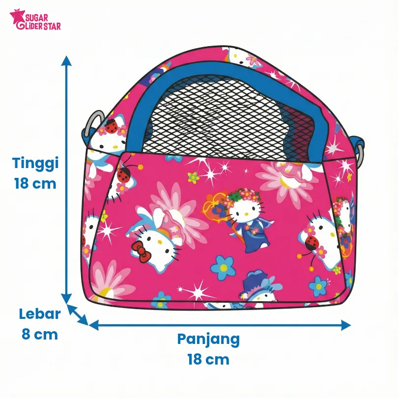 SUGAR GLIDER STAR Rainbow Travel Pouch Tas Hewan Sugar Glider