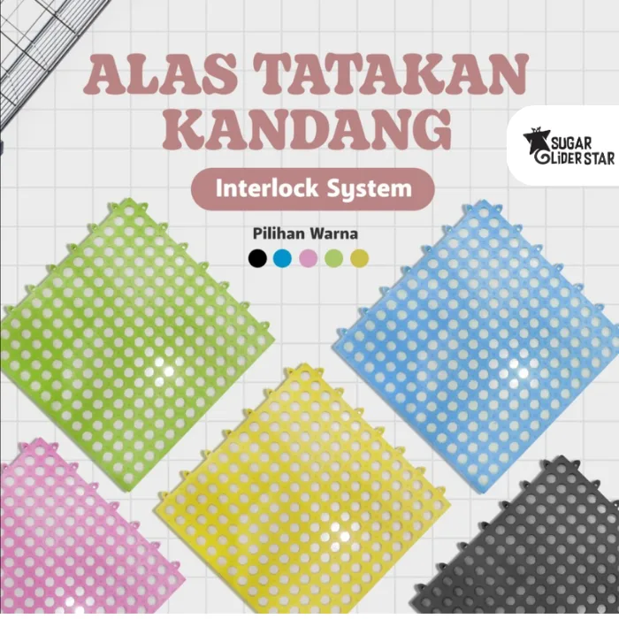 ADEWAP GLIDER Alas Kandang Karet Interlock Bongkar Pasang Sugar Glider