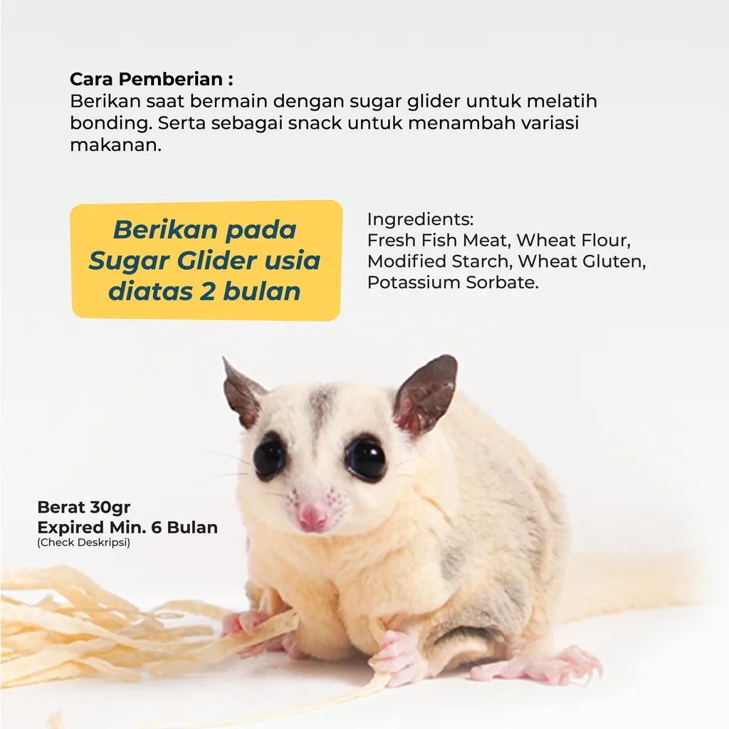 SUGAR GLIDER STAR Fish Snack Thailand 20gr Cemilan Makanan Sugar Glider