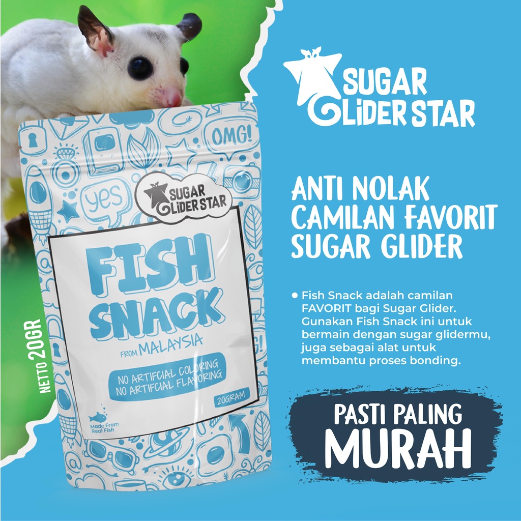 SUGAR GLIDER STAR Fish Snack Cemilan Favorit Sugar Glider