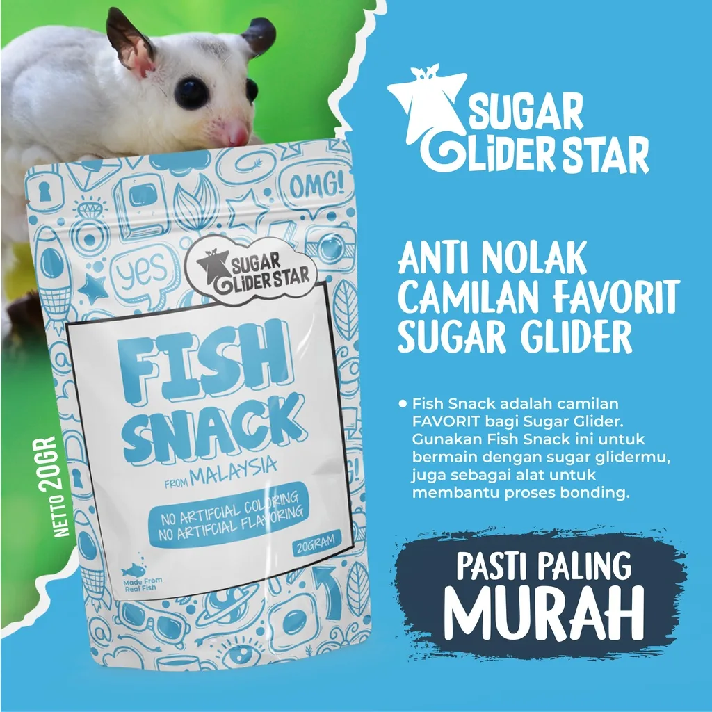SUGAR GLIDER STAR Fish Snack Cemilan Favorit Sugar Glider