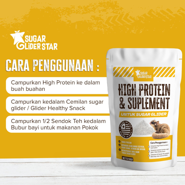 SUGAR GLIDER STAR Instan HPS High Protein & Suplement Nutrisi Tambahan Sugar Glider 50gr