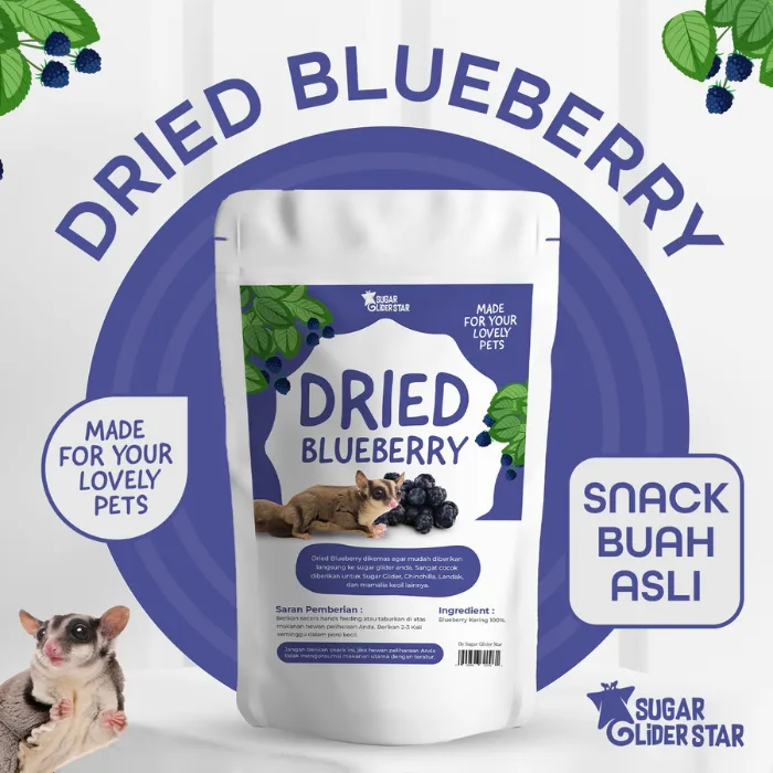 SUGAR GLIDER STAR Dried Blueberry Fruit Camilan Buah Kering Sugar Glider